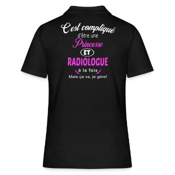 c'est compliqué princesse et radiologue - Polo Femme - noir - Dos - Ailine (174cm)