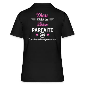 dieu créa la parfaite humour Motarde - Polo Femme - noir - Dos - Ailine (174cm)