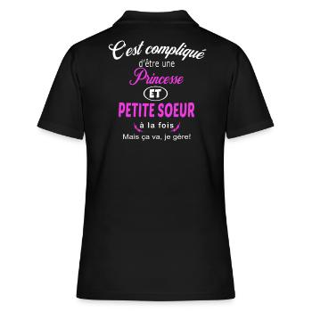c'est compliqué princesse et petite soeur - Polo Femme - noir - Dos - Ailine (174cm)
