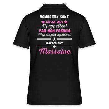 Plus Importants m'appellent Marraine - Polo Femme - noir - Dos - Ailine (174cm)
