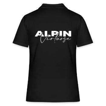 skifahrer alpin winter snowboarder pulverschnee - Frauen Polo Shirt - Schwarz - Hinten - Ailine (174cm)