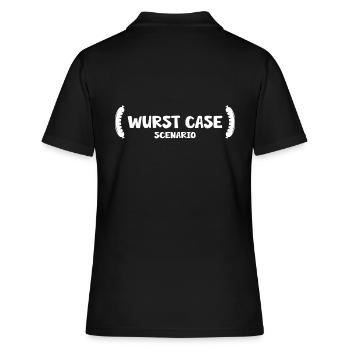 Grillen "Wurst Case Wurstwasser" Grillmeister BBQ - Frauen Polo Shirt - Schwarz - Hinten - Ailine (174cm)