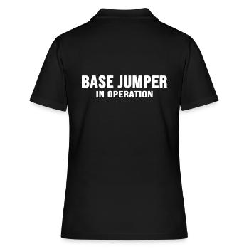 base jumping Basejumper BASEjump - Frauen Polo Shirt - Schwarz - Hinten - Ailine (174cm)