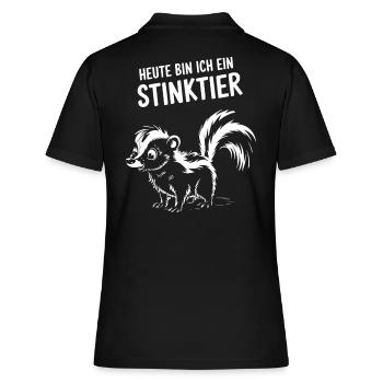 Stinktier Kostüm Tier lustig Karneval Fasching - Frauen Polo Shirt - Schwarz - Hinten - Ailine (174cm)