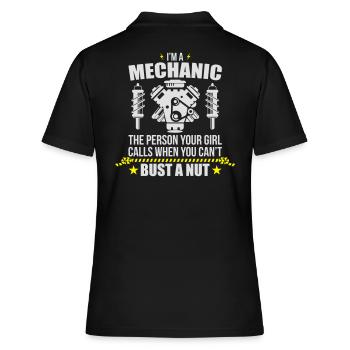 Funny Mechanic - funny mechanic - Women's Polo Shirt - black - Back - Ailine (174cm)