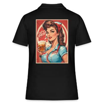 Pin Up Girl Diner Retro Vintage - Frauen Polo Shirt - Schwarz - Hinten - Ailine (174cm)