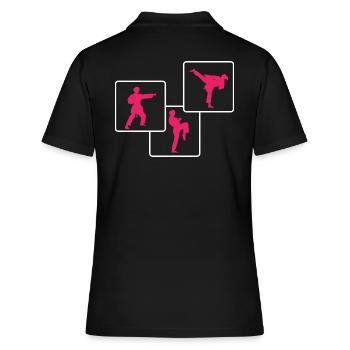 Martial Arts Girl Taekwondo Japanese Martial Arts - Women's Polo Shirt - black - Back - Ailine (174cm)