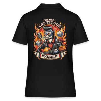 Rockabilly Cat-titude Musique rétro vintage - Polo Femme - noir - Dos - Ailine (174cm)