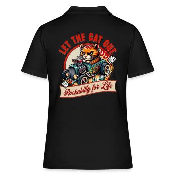 Laissez sortir le chat - Rockabilly Music Hotrod Retro - Polo Femme - noir - Dos - Ailine (174cm)