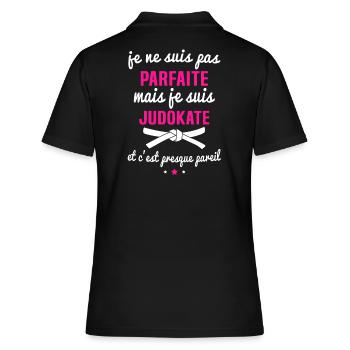 I'm not perfect but I'm a judoka - Women's Polo Shirt - black - Back - Ailine (174cm)