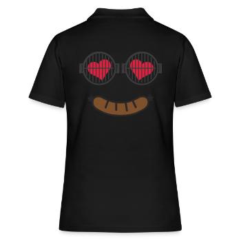 Grillen Grillmaster grillt BBQ-Wurst Holzkohle - Frauen Polo Shirt - Schwarz - Hinten - Ailine (174cm)