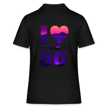 I Love The 80s Liebe Vintage Herz Geschenk - Frauen Polo Shirt - Schwarz - Hinten - Ailine (174cm)