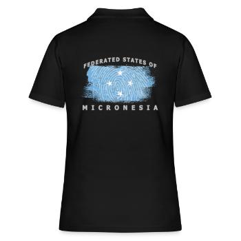 Federated States of Micronesia Mikronesien Flagge - Frauen Polo Shirt - Schwarz - Hinten - Ailine (174cm)