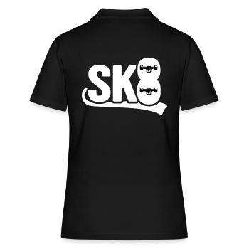 Skateboard SK8 Halfpipe Skateboarder Skate Ride - Polo Femme - noir - Dos - Ailine (174cm)