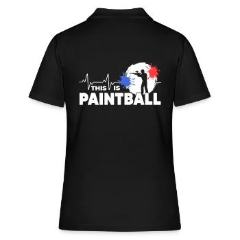 Paintball Gotcha Paintballspieler - Frauen Polo Shirt - Schwarz - Hinten - Ailine (174cm)