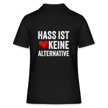 Hass ist keine Alternative - Frauen Polo Shirt - Schwarz - Hinten - Ailine (174cm)