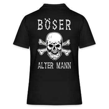 Böser alter Mann - Frauen Polo Shirt - Schwarz - Hinten - Ailine (174cm)
