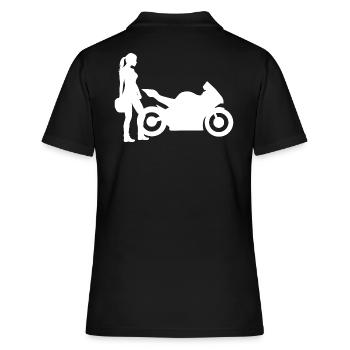 Motocycliste Supersporter Femme Dame moto - Polo Femme - noir - Dos - Ailine (174cm)