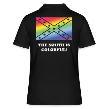 Der Süden ist bunt! - Frauen Polo Shirt - Schwarz - Hinten - Ailine (174cm)
