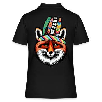 Schamanen Fuchs Füchse spirituell - Frauen Polo Shirt - Schwarz - Hinten - Ailine (174cm)