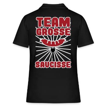 team grosse grosse saucisse | barbecue | beauf - Polo Femme - noir - Dos - Ailine (174cm)