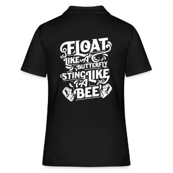 Spruch - Stich wie eine Biene - dunkel - Frauen Polo Shirt - Schwarz - Hinten - Ailine (174cm)