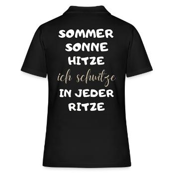 Sommer Sonne Hitze ich schwitze in jeder Ritze neu - Frauen Polo Shirt - Schwarz - Hinten - Ailine (174cm)
