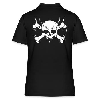 Crâne avec os - Metal Style - Polo Femme - noir - Dos - Ailine (174cm)
