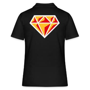 Diamond (Gemstone Brilliant Symbol / NEG Red 3C) - Women's Polo Shirt - black - Back - Ailine (174cm)