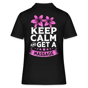 Massage - Frauen Polo Shirt - Schwarz - Hinten - Ailine (174cm)