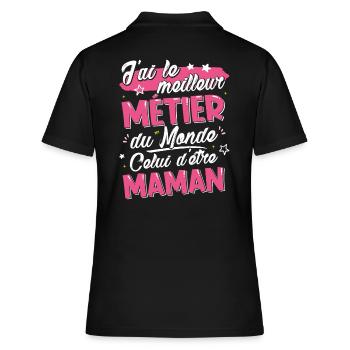 Cadeau pour Maman - Meilleur Métier du Monde - Polo Femme - noir - Dos - Ailine (174cm)
