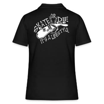 skate or die Skateboard Fans - Frauen Polo Shirt - Schwarz - Hinten - Ailine (174cm)