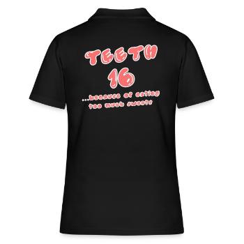 Sweets Humorous Statement Sweet Tooth - Women's Polo Shirt - black - Back - Ailine (174cm)