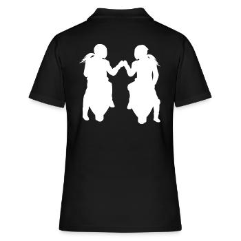 Amies Biker Buddys Girls Motocycliste - Polo Femme - noir - Dos - Ailine (174cm)