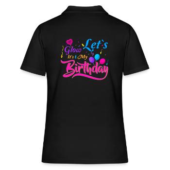 Let´s Glow It´s My Birthday Kindergeburtstag - Frauen Polo Shirt - Schwarz - Hinten - Ailine (174cm)