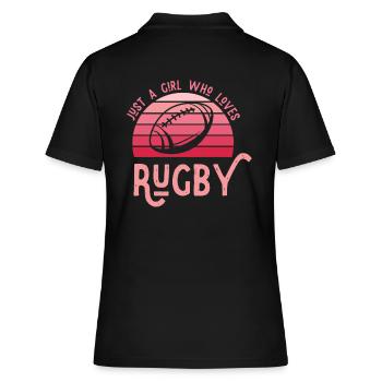 Just a Girl who Loves Rugby American Football - Women's Polo Shirt - black - Back - Ailine (174cm)