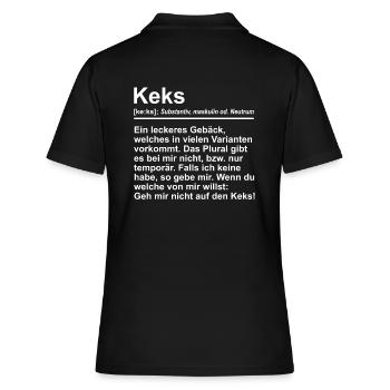 Keks Definition - Frauen Polo Shirt - Schwarz - Hinten - Ailine (174cm)