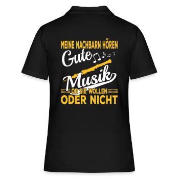 Oboe Musiker - Frauen Polo Shirt - Schwarz - Hinten - Ailine (174cm)