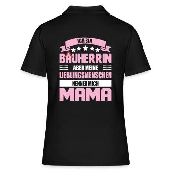 Bauherrin Lieblingsmenschen nennen mich Mama - Frauen Polo Shirt - Schwarz - Hinten - Ailine (174cm)