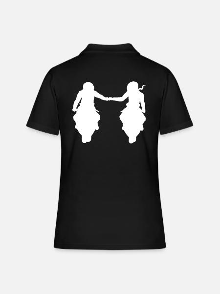 Bikercouple couple couple moto super athlètes - Polo Femme - noir