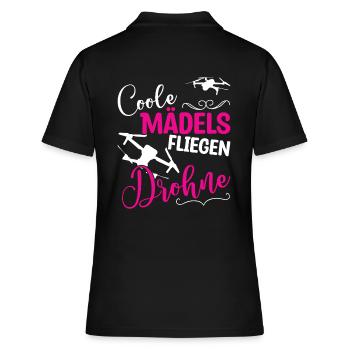 Coole Mädels Drohne - Frauen Polo Shirt - Schwarz - Hinten - Ailine (174cm)