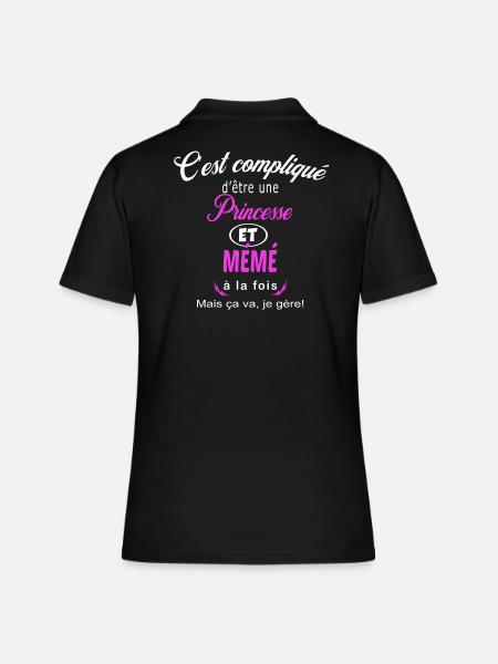 c'est compliqué princesse et mémé - Polo Femme - noir