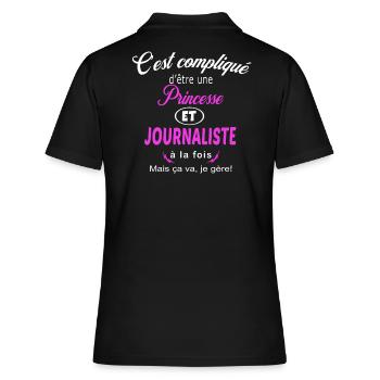 c'est compliqué princesse et journaliste - Polo Femme - noir - Dos - Ailine (174cm)
