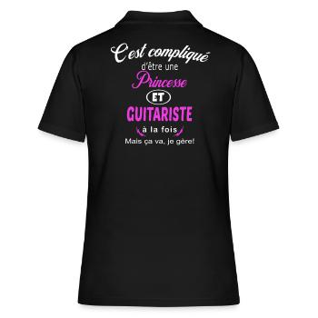 c'est compliqué princesse et guitariste - Polo Femme - noir - Dos - Ailine (174cm)