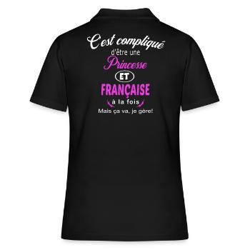 c'est compliqué princesse et Française - Polo Femme - noir - Dos - Ailine (174cm)