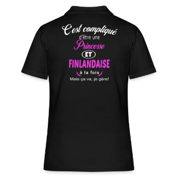 c'est compliqué princesse et Finlandaise - Polo Femme - noir - Dos - Ailine (174cm)