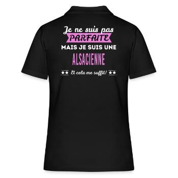 Je ne suis pas parfaite Alsacienne - Polo Femme - noir - Dos - Ailine (174cm)