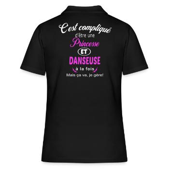 c'est compliqué princesse et danseuse - Polo Femme - noir - Dos - Ailine (174cm)