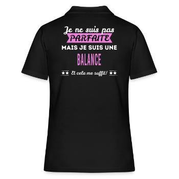 Je ne suis pas parfaite balance - Polo Femme - noir - Dos - Ailine (174cm)