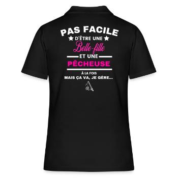 pas facile d'être plombière et Belle-fille - Polo Femme - noir - Dos - Ailine (174cm)